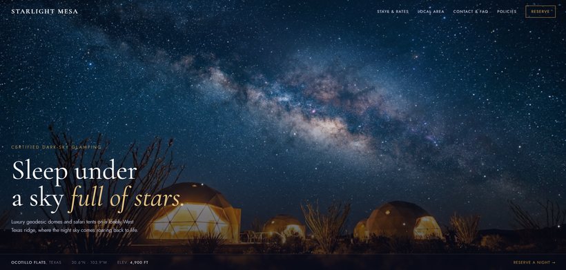 Starlit Ridge template — Starlight Mesa home page