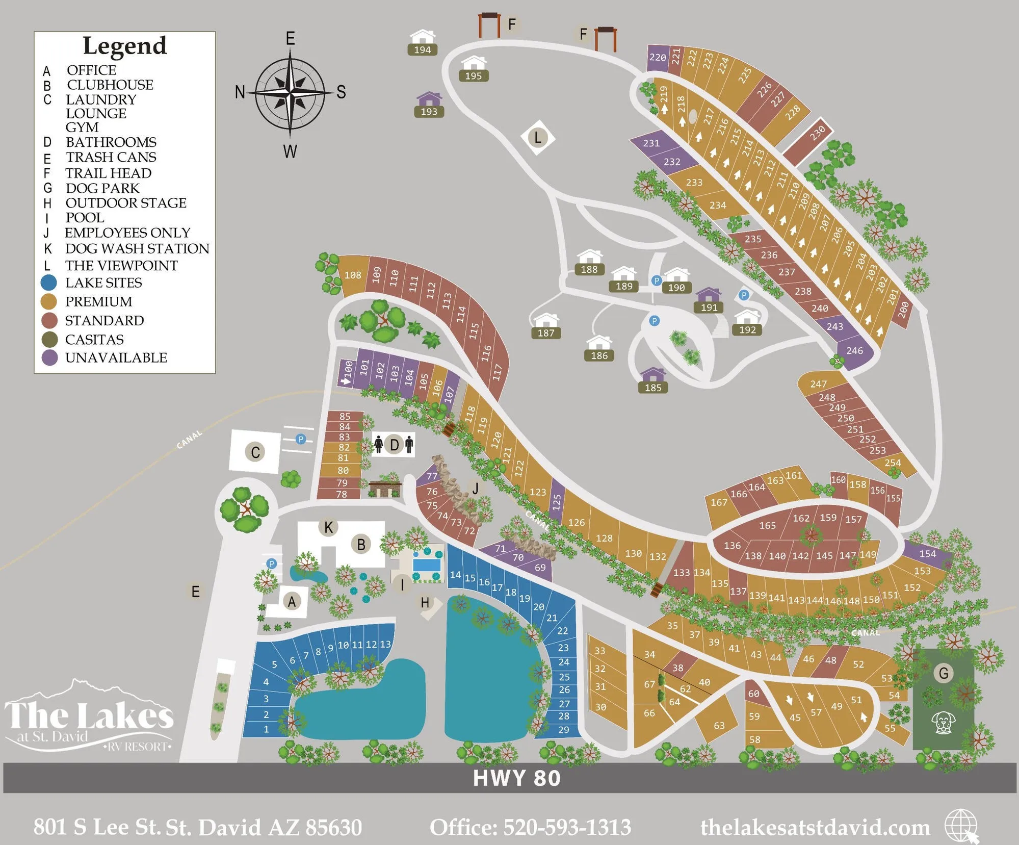 The Lakes resort map, enlarged
